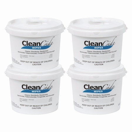 Wexford Labs CleanCide Disinfecting Wipes, 1-Ply, 8 x 5.5, Fresh Scent, White, 400 Wipes, PK4 3130B400DCT